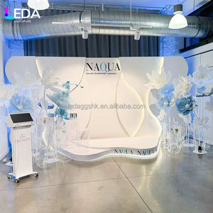 LEDA Outdoor Birthday Party Wedding <b>White</b> <b>Acrylic</b> Background Wall Wave-shaped LED Light Background - Product Image 4