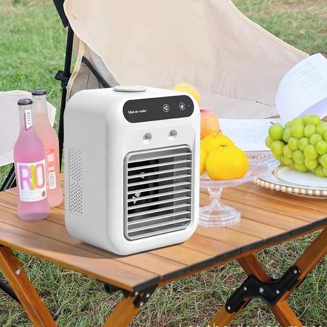 USB Mini Desktop Air Conditioner Fan Humidifier Water Cooling Electric Cooler for Dormitory Office Plastic Mobile Fan Household