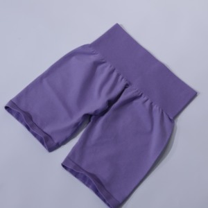 Venta al por mayor de alta calidad de encargo de las mujeres de cintura alta pantalones cortos de yoga tela reciclada chicle Rosa contorno pantalones cortos sin costuras - Product Image 6