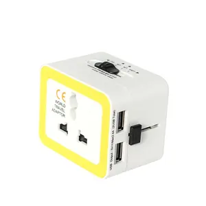 In stock OEM Service AC100~240V Standard Plug AU EU US UK Dual USB Internatinoal Travel Adapter