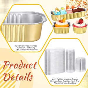 Pack High Quality Smooth Wall Rectangular Aluminum <b>Foil</b> <b>Container</b> Rectangular Baking Tin for Cake and Dessert - Product Image 3
