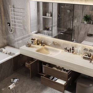 BALOM High End Bathroom Cabinet Custom Wood MDF Plywood Melamine Modular Vanity with Smart Mirror Ready to Assemble OEM - Product Image 3