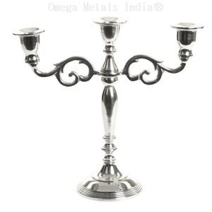 Portavelas de Metal dorado y plateado de 3 brazos de estilo europeo, soporte para velas de 3 ramas, decoración navideña para el hogar PARA CENA y boda - Product Image 2