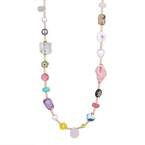 Gioielli Funky collana girocollo di perle barocche stile oceano divertente collana di ciondoli di pesce aragosta colorata - Product Image 4