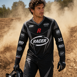 Maillot de motocross unisexe personnalisé à manches longues en mesh pour la course, haut de streetwear pour la moto - Product Image 5