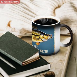 Taza de Cerámica Negra Esmerilada de 11 oz, Cambia de Color con el Calor, para Sublimación, Taza Blanca para Decoración Artística, Uso en Escritorio - Product Image 3