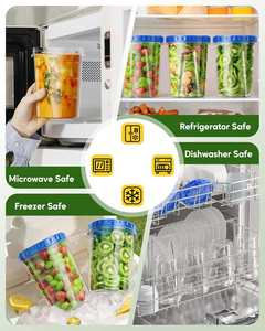 Recipientes de Plástico para Alimentos con Tapas Giratorias (32 Oz, Paquete de 3) - Herméticos, Aptos para Microondas, Congelador y Lavavajillas, Libres de BPA, Grado Alimenticio - Product Image 5
