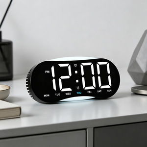 Reloj de Pared <span class=keywords><strong>Digital</strong></span> LED de 10 Pulgadas con Pantalla Grande y Luz Ambiental, Reloj de Escritorio Inteligente para Dormitorio, Hogar y Oficina - Product Image 3