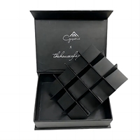 Impression personnalisée de luxe mini cookie chocolat truffe doux rigide magnétique 3 pièces boîte-cadeau emballage avec fenêtre en plastique transparent