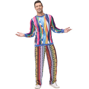 Disfraz de fiesta de Carnaval <span class=keywords><strong>para</strong></span> hombre, traje de actuación en escenario Hippie Retro, uniforme de juego de rol <span class=keywords><strong>para</strong></span> hombre, 2017 - Product Image 1