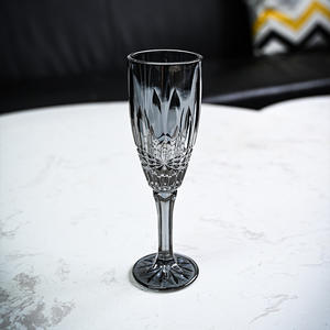 彩虹透明奢华复古琥珀哑光灰色透明酒杯香槟长笛 - Product Image 2