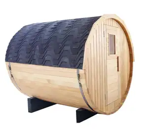 4-6 Person Canadian Wood Pine/Hemlock/Red Cedar Outdoor Traditional Steam Barrel Sauna Accept customization