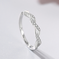Ailmay Véritable argent sterling 925 Con Ondas Cubic Zirconia CZ Bijoux de mode pour femmes filles Anti-allergie Bijoux fins Cadeaux