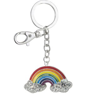 Portachiavi in Cristallo Arcobaleno con Strass - Product Image 1