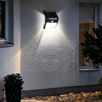 Lampes solaires à LED Lampe murale d'extérieur rechargeable étanche IP65 Détecteur de mouvement extérieur Projecteur solaire de jardin