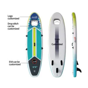 China Groothandel Ce Paddle Board Opblaasbare Stand Up Surfplanken Met Transparant Venster