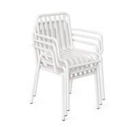 Ensemble de table carrée en métal blanc de style nordique avec 4 fauteuils, pour une utilisation en extérieur