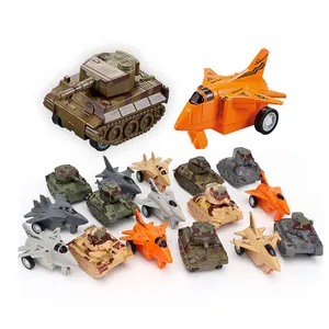 Mini Kids Diecast Tank Flugzeug Modell Armee Fahrzeuge Reibung Power Truck Militär Mini Auto Legierung Metall