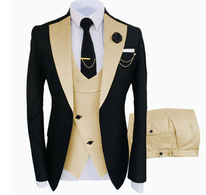 2025 moda Slim Fit balo erkekler için 3 parça özelleştirilmiş zarif damat smokin düğün için - Product Image 1