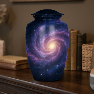 Urne funéraire Cosmic Galaxy Purple, design personnalisable, taille adulte, 200 pouces cubes, QUALCOSA - Product Image 2