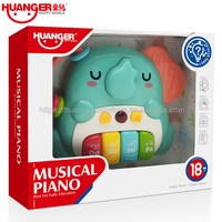 Huanger Cartoon Elephant Musical Instruments Keyboard Electronic Piano Toy Baby Animal Piano Toy