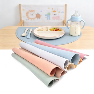 Wholesale Folding Soft <b>Silicone</b> Placemat Non Slip Easy Clean Reusable Home Kitchen Baby Tableware Waterproof Feeding Products - Product Image 3