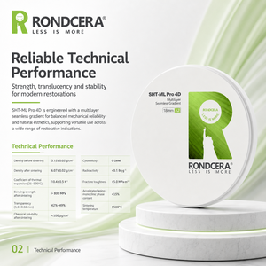 Bloque de Cerámica Dental Premium Rondcera SHT-ML Pro 4D con Transición de Intensidad Natural, Origen China, Directo de Fábrica - Product Image 4