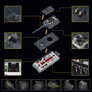 12GO97016 Blocs de construction à assembler, modèle militaire classique de la Seconde Guerre mondiale, super lourd, jouet de puzzle - Product Image 3