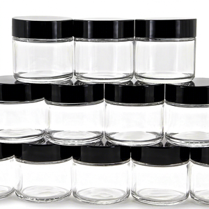 Frascos de Vidrio Transparentes Herméticos de 1-16 oz, Resistentes a Niños, con Tapas de Plástico, Envases de Grado Alimenticio - Product Image 1