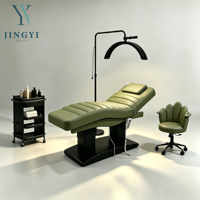 4-Motoren Moderne Elektrische Kosmetikliege Salon-Schönheitsbett Gesichts-Spa-Massageliege Höhenverstellbar Beige Geschwungene Wimpernliege