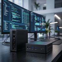 Mini PC OEM ODM Intel N305 N300 N100 N95 CPU dengan sistem operasi Win11 Linux, WiFi5, USB3.2, DP, HD, Dual RJ45 Gigabit LAN.