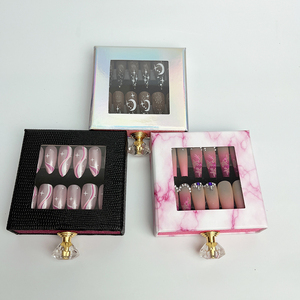 Großhandel Custom Logo Luxus Leere Presse auf Nägeln Verpackungs <span class=keywords><strong>box</strong></span> Benutzer definierte Falsche Nagel boxen Geschenke tui für künstliche Fingernägel - Product Image 6