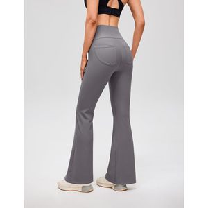 FOXA <b>Flare</b> Yoga Pants High Waisted With Pockets Ribbed Tummy Control Workout <b>Leggings</b> For Women - Product Image 3
