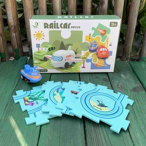 Jouets de construction de route amusants en plastique éducatifs <span class=keywords><strong>pour</strong></span> enfants d'âge préscolaire, puzzle de <span class=keywords><strong>rail</strong></span> électrique, piste de puzzle de voiture - Product Image 4