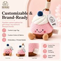Gantungan Kunci Cupcake Bahan Plush PP Cotton Super Lembut 10cm, Aksesoris Tas Mini Lucu, Boneka Penghibur, Liontin Hadiah untuk Anak