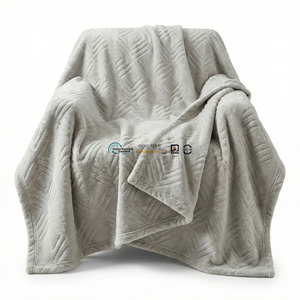 Premium 3D Jacquard Shu Velveteen Plush Blanket Soft Warm Fleece Bed Blanket <b>for</b> 5-<b>Star</b> Hotel Guest Room Layering System - Product Image 1