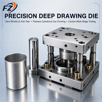 Jeu d'outils de formage progressif multi-étapes pour le poinçonnage de canettes métalliques cylindriques et de gobelets en aluminium, avec matrices de précision pour le repoussage profond