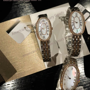 Montre-bracelet de luxe pour femme Longnes, en acier inoxydable, cadran simple avec diamants, mouvement à quartz, belle forme ovale – Grande Vente - Product Image 6