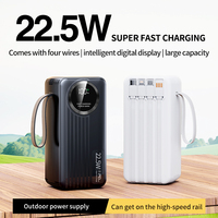 Batterie externe Li-Polymère 100000 mAh pour l'extérieur avec affichage LED, charge rapide 22,5 W, poignée 4 lignes, chargeur portable haute performance