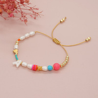 Bracelet en perles de rocaille avec initiale A-Z, style bohème, cœur perlé, tressé, pour femme - Collection 2023 en vogue