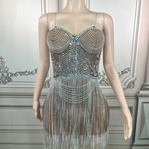 <span class=keywords><strong>Donne</strong></span> Singer 2022 estate nuovo arrivo Sexy Mini abito cristallo Night Club abito da sera - Product Image 1