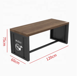 Ensemble de chaises de salle à manger en cuir rétro de style industriel table à manger en bois massif avec caractéristiques durables pour <span class=keywords><strong>bar</strong></span> <span class=keywords><strong>restaurant</strong></span> <span class=keywords><strong>terrasse</strong></span> - Product Image 5