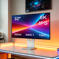 Moniteur 6K 10 bits, qualité d'image hautement détaillée, écran LED, ordinateur, moniteur plat 32 pouces pour concepteurs et éditeurs