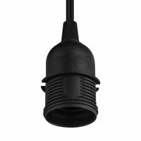 YUYAO,ZHENJIA, support de lampe à douille moderne de couleur noire E26 E27 à demi-filetage avec un anneau cordon de lampe de haute qualité
