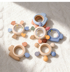 Anneaux <span class=keywords><strong>de</strong></span> <span class=keywords><strong>dentition</strong></span> en silicone colorés <span class=keywords><strong>de</strong></span> qualité alimentaire, sans BPA, pour bébés <span class=keywords><strong>de</strong></span> 0 à 24 mois, favorisant le développement <span class=keywords><strong>de</strong></span> la préhension - Product Image 3