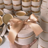 Emballage cadeau en velours champagne personnalisé avec logo, tube rond élégant de luxe, grand tube vide, boîte à bonbons de mariage avec ruban