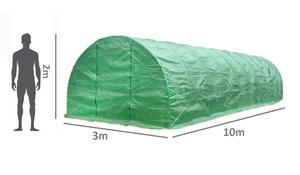 Invernadero de túnel de 10x3x2m para la venta140 G cubierta de PE blanca protectora UV con puerta con cremallera y 20 ventanas de pantalla para ventilación - Product Image 2