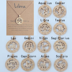 Collar de Moda con Colgante de Horóscopo en Forma de Moneda Chapado en Oro y Plata, Amuleto de Horóscopo para Mujer, Collar con los 12 Signos del Zodiaco - Product Image 5
