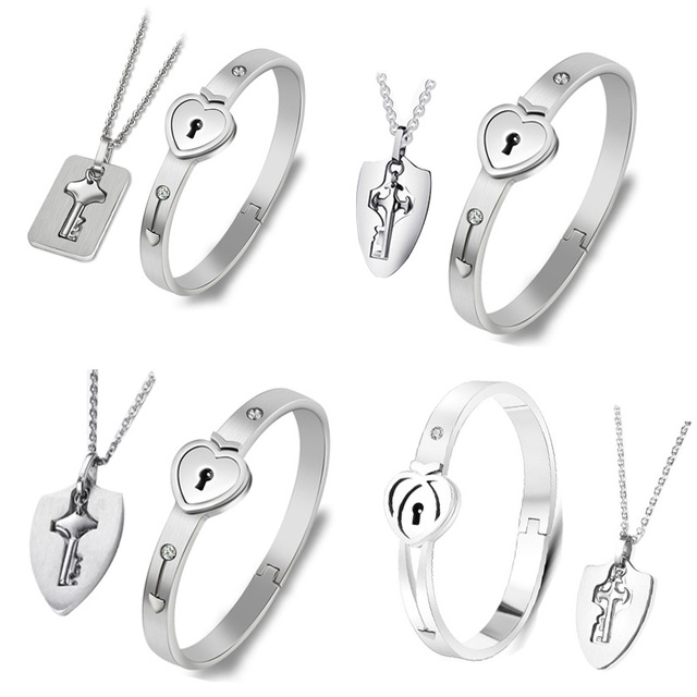 Creative Model Bracelets Key Chains love Lock Key Couple Smart Bracelet Long-distance Touch love