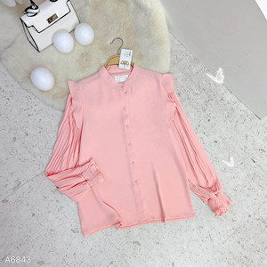 เสื้อผู้หญิงแขนเก้าส่วน คอตั้ง ผ้าโมดอล สไตล์ลำลองสำหรับใส่ทำงาน ซักง่าย สวมใส่สบาย - Product Image 5